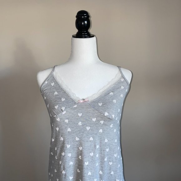 Emily & Jane Cotton Heart Print Chemise Small - Picture 3 of 8